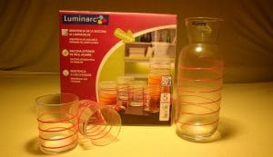 CONJ. 4 COPOS E GARRAFA