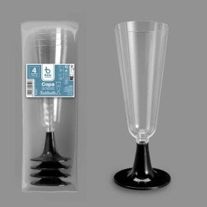 COPOS CONJ. 4 PLASTICO CHAMPANHE 150 ML