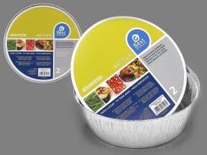 ALUMINIO CONJ. 2 BANDEJA RED. C/ TAMPA 20.3 x 6 CM