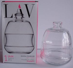 Bomboneira vidro c/ tampa 255cc