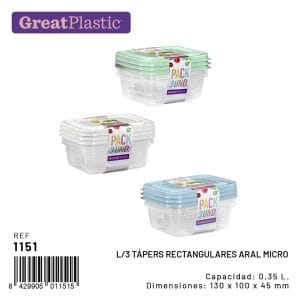 0.35 L CAIXA CONJ. 3 PLASTICO