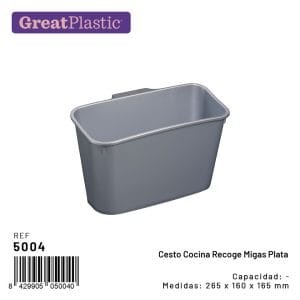 CESTO DE LIXO DE BANCA CINZA