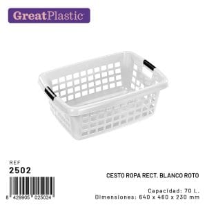 CESTO ROUPA LAVADA 70L BRANCO