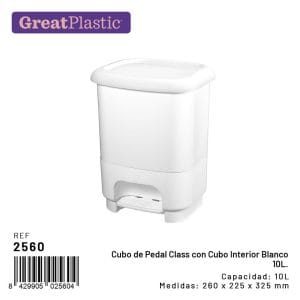 10 LT BALDE DE LIXO C/ PEDAL BRANCO