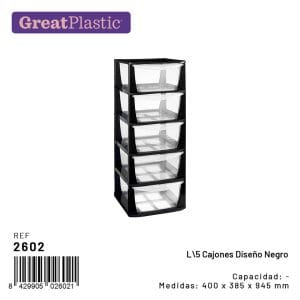 PRETA PRATELEIRA EMPILHAVEL CONJ. 5