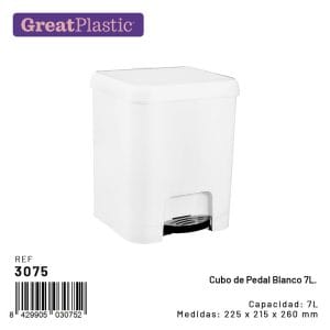 0 7 LT BALDE LIXO C/ PEDAL BRANCO