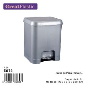 0 7 LT BALDE LIXO C/ PEDAL CINZA