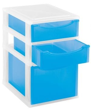 AZUL PRATELEIRA 3 GAVETAS