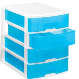 AZUL PRATELEIRA 4 GAVETAS