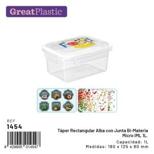 ALBA CAIXA PLASTICO C/ TAMPA 1.1 L