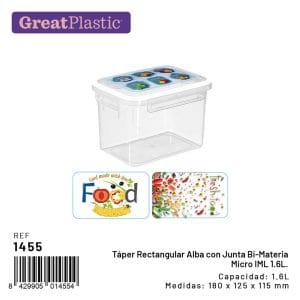 ALBA CAIXA PLASTICO C/ TAMPA 1.8 L