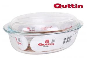 Q. CAÇAROLA VIDRO C/ TAMPA 33 x 19 x 13 CM - 3.3 L