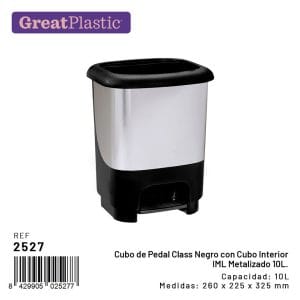10 LT BALDE C/ PEDAL PRETO E PRATEADO