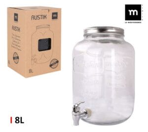 FRASCO DE VIDRO C/ TAMPA E TORNEIRA 8 LT