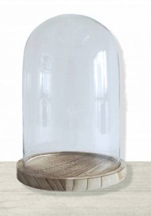 R. Tampa de vidro c/ base madeira 17 x 25 CM