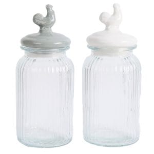 FRASCO DE VIDRO C/ TAMPA PORCELANA 1300 ML