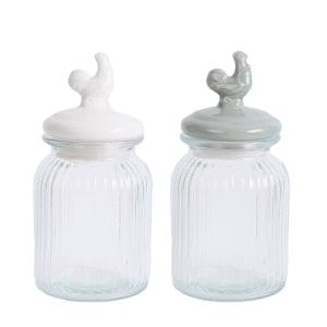 FRASCO DE VIDRO C/ TAMPA PORCELANA 1000 ML