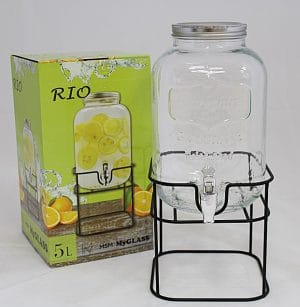 FRASCO DE VIDRO C/ TAMPA E TORNEIRA 5 LT