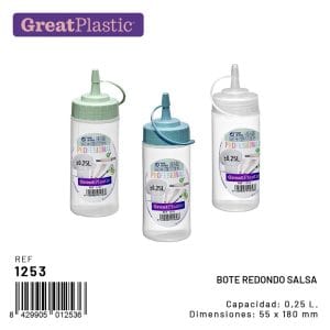 GARRAFA C/ TAMPA P/ MOLHOS DE 0.25 L
