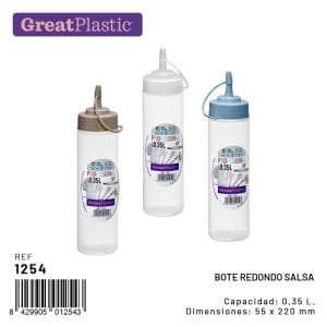 GARRAFA C/ TAMPA P/ MOLHOS DE 0.35 L