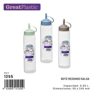 GARRAFA C/ TAMPA P/ MOLHOS DE 0.50 L