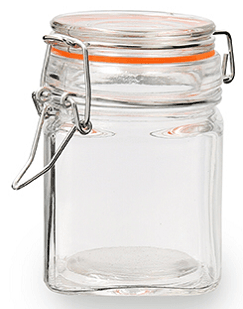 FRASCO DE VIDRO C/ TAMPA 200 ML