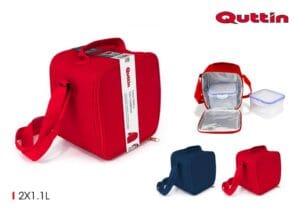 SACO TERMICO C/ 2 LANCHEIRAS QUADRADAS 1.1 LT