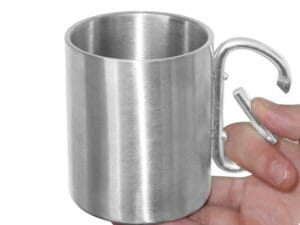 CANECA 33 CL P. DUPLA INOX C/ASA MOSQUETÃO
