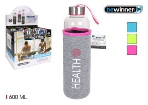 GARRAFA VIDRO C/ TAMPA 600 ML BEWINNER