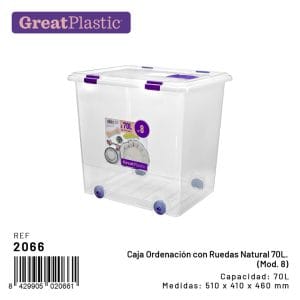 CAIXA MULTIUSOS B. C/ TAMPA  51 x 41 x 46 CM 70 LT