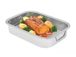 ASSADEIRA INOX C/ASAS 22 CM