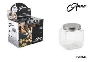 A. FRASCO DE VIDRO C/ TAMPA INOX 500 ML