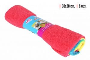 CONJ .6 PANOS MICROFIBRAS 30 x 30 CM