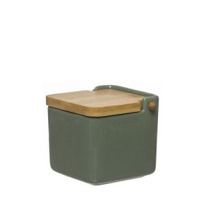 SALEIRO C/ TAMPA DE MADEIRA VERDE TROPA