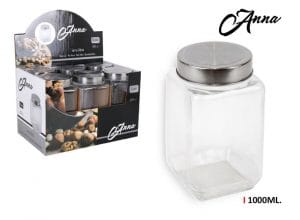 A. FRASCO DE VIDRO C/ TAMPA INOX 1000 ML