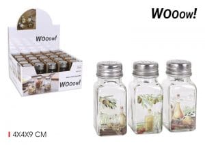 SALEIRO DE VIDRO 4 X 4 X 9 CM