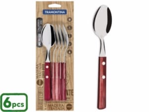 RIG CONJ. 6 COLHERES MESA INOX C/ MADEIRA