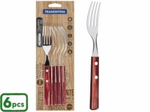 RIG CONJ. 6 GARFOS MESA INOX C/MADEIRA