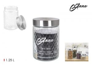 FRASCO DE VIDRO C/TAMPA INOX 1.25 LT