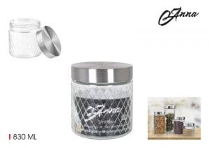 FRASCO DE VIDRO C/TAMPA INOX 830 ML