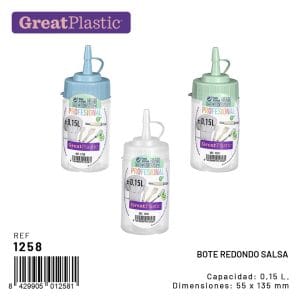 GARRAFA C/ TAMPA P/ MOLHOS DE 0.15 L