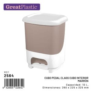 10 LT BALDE C/ PEDAL BRANCO E BEGE