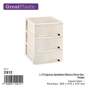 CONJ. 3 GAVETAS CREME