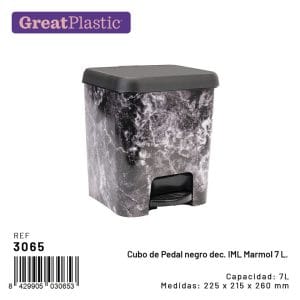 0 7 LT BALDE LIXO C/ PEDAL MARMORE