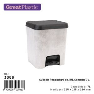 0 7 LT BALDE LIXO C/ PEDAL CIMENTO