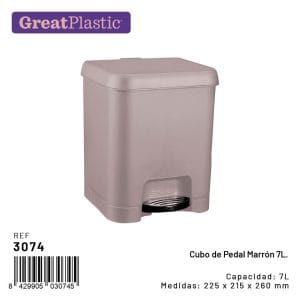 0 7 LT BALDE LIXO C/ PEDAL BEGE