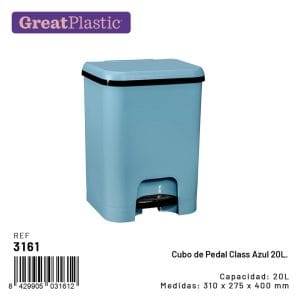 20 LT BALDE LIXO C/ PEDAL AZUL