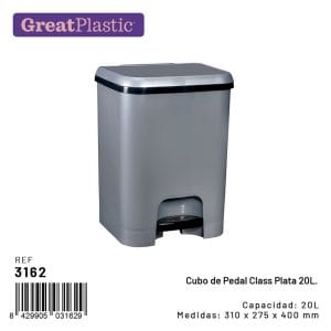 20 LT BALDE LIXO C/ PEDAL CINZA