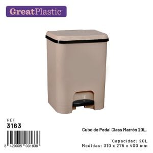 20 LT BALDE LIXO C/ PEDAL CASTANHO