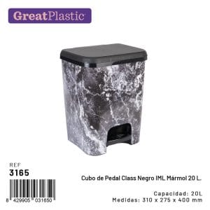 20 LT BALDE LIXO C/ PEDAL MARMORE